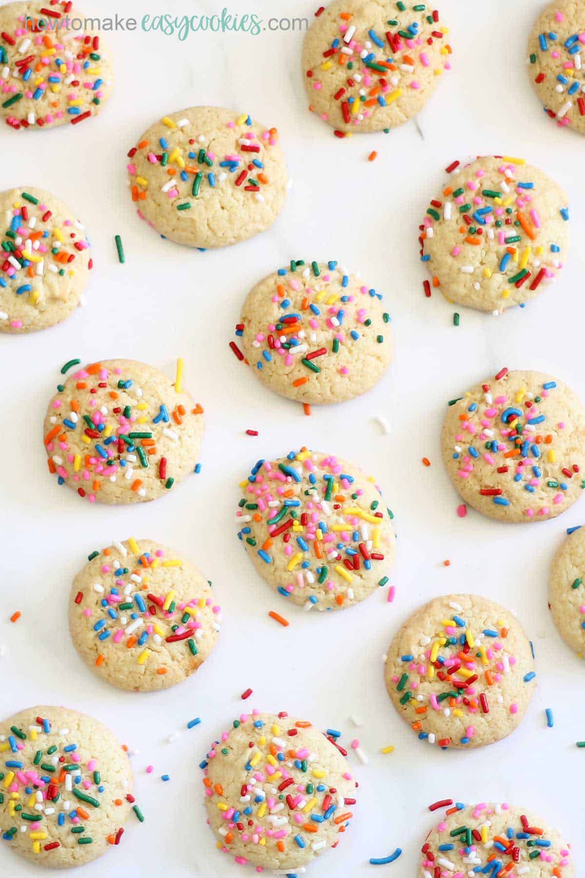 3-ingredient cake mix cookies with sprinkles