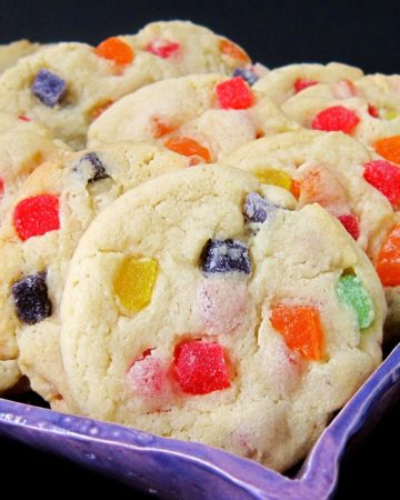 Gumdrop cookies filled with fruit-flavored gumdrops.