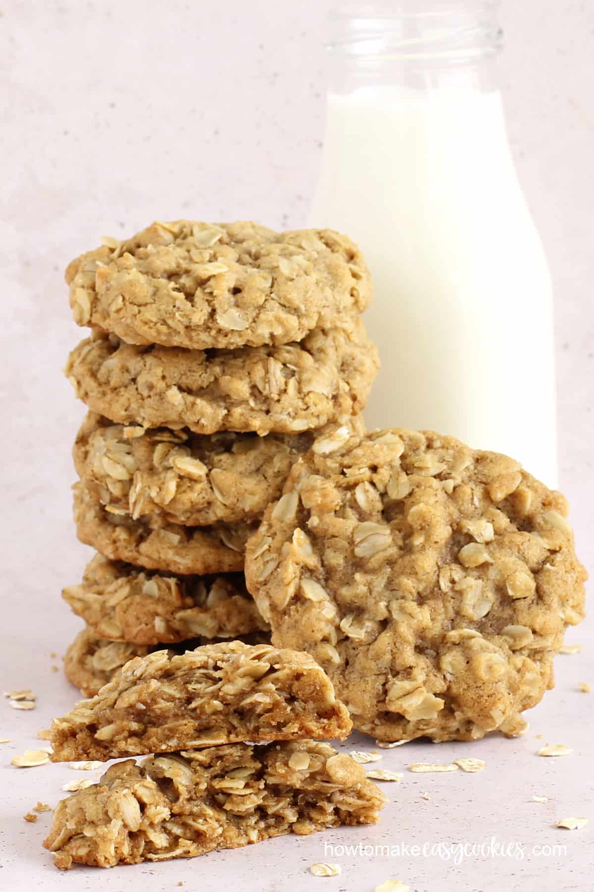 Soft and chewy oatmeal cookies packed with old-fashioned rolled oats.