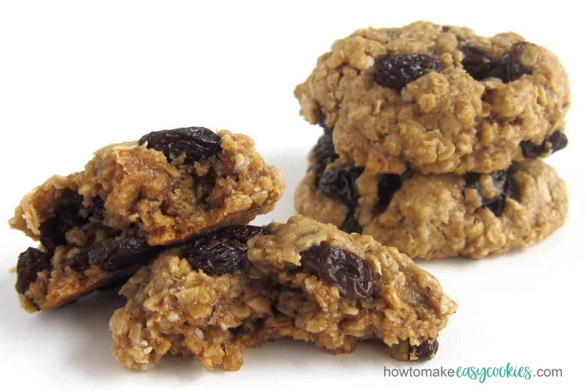 oatmeal raisin cookies made using quick oats (instant oats, 1-minute oats)
