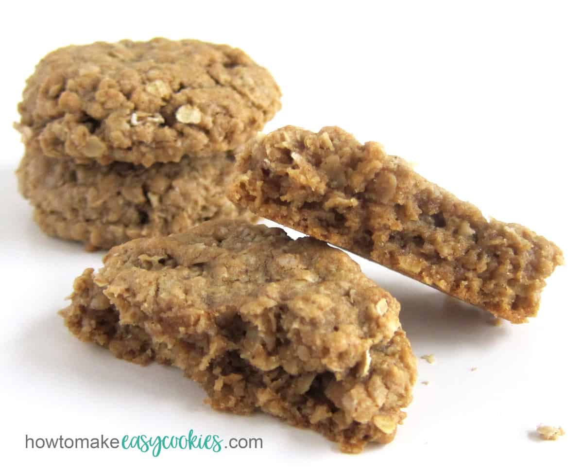 soft oatmeal cookies made using instant oats (quick oats, 1-minute oats)