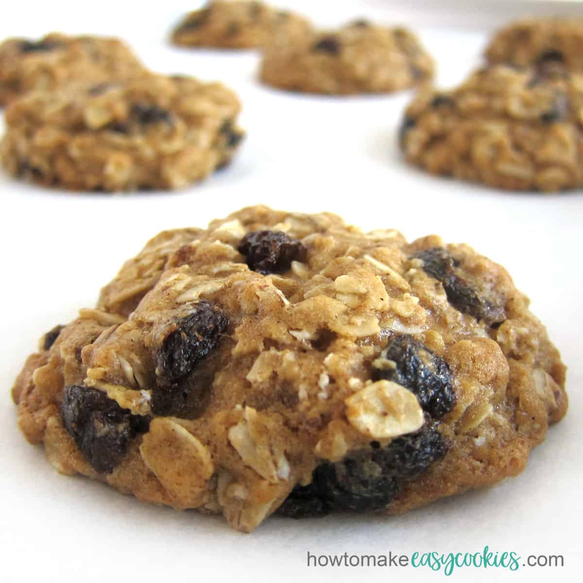 thick chewy oatmeal raisin cookie recipe image