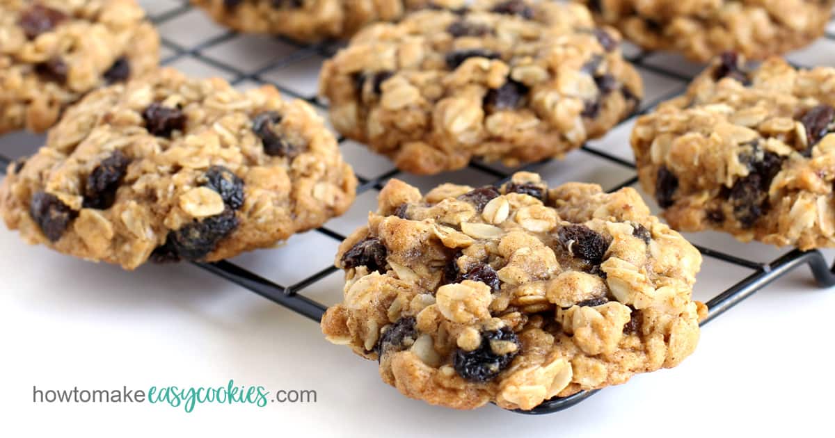 thick and chewy oatmeal raisin cookies