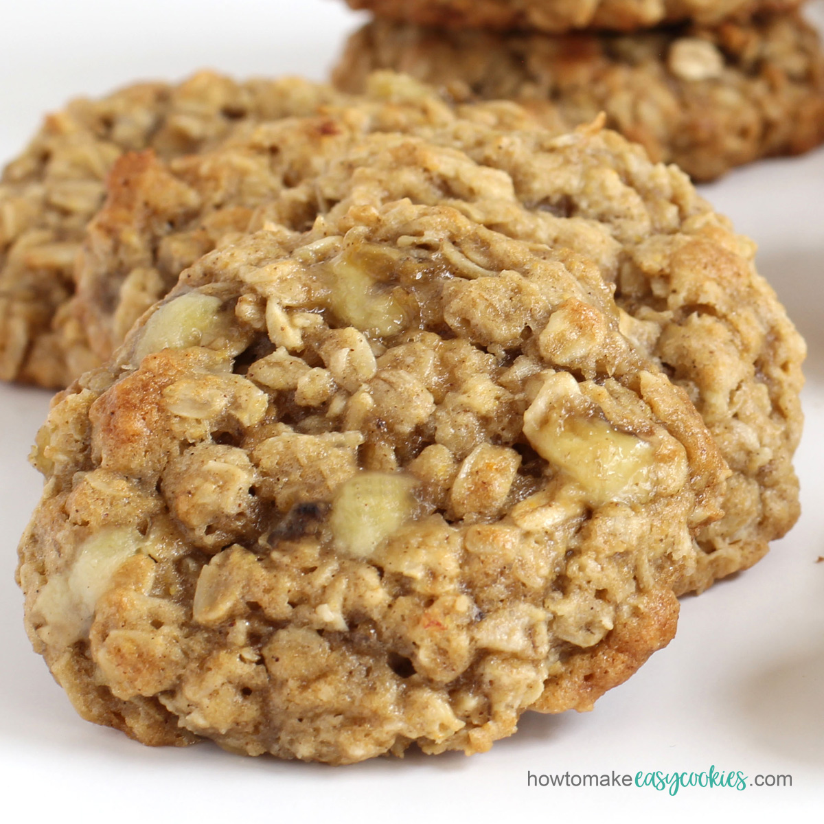 oatmeal cookies loaded with fresh banana pieces