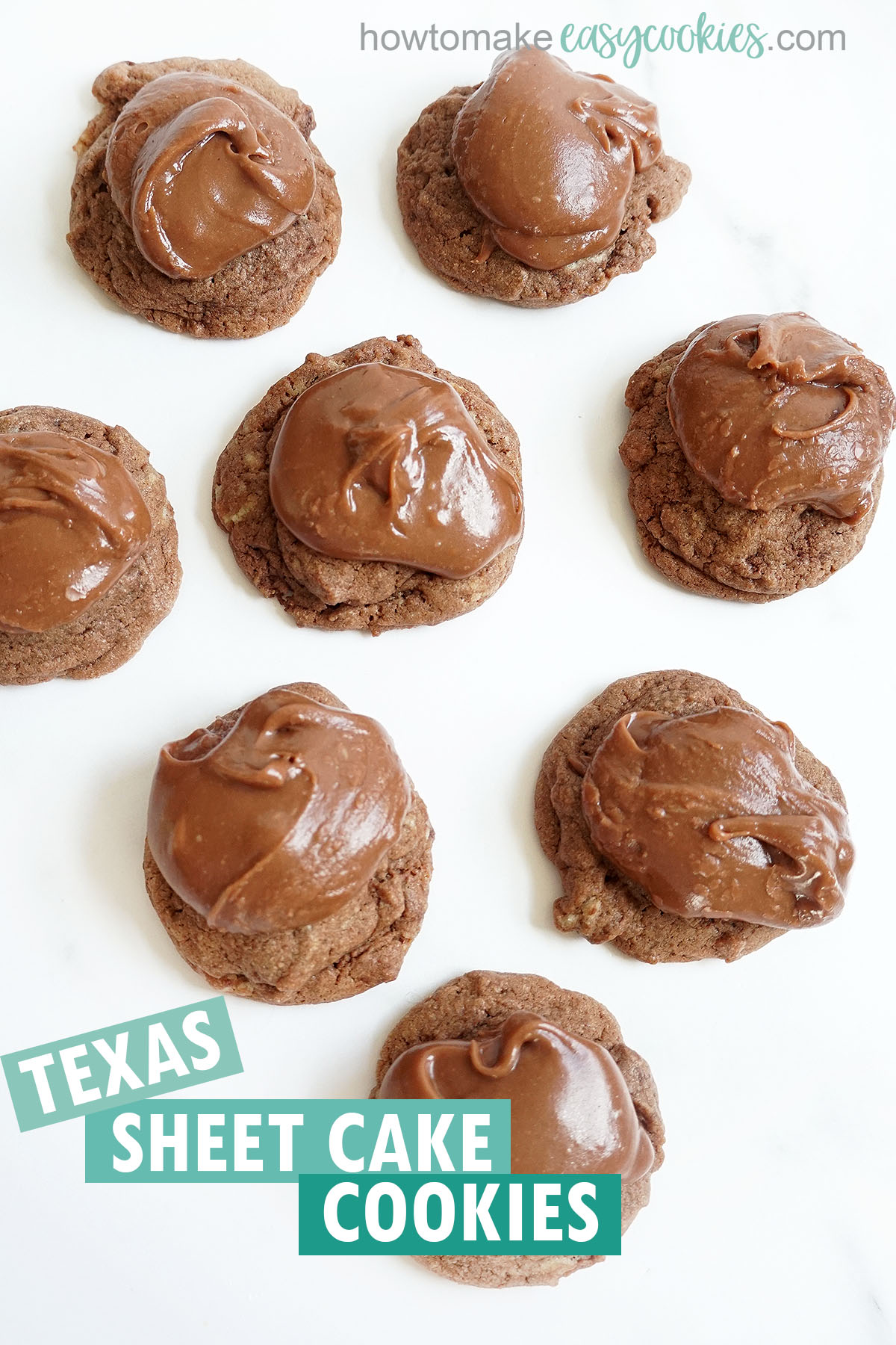 chocolate Texas sheet cake cookies with frosting 