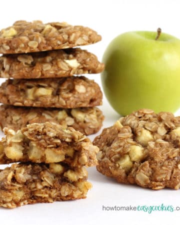 Apple Oatmeal Cookies filled with fresh Granny Smith apples