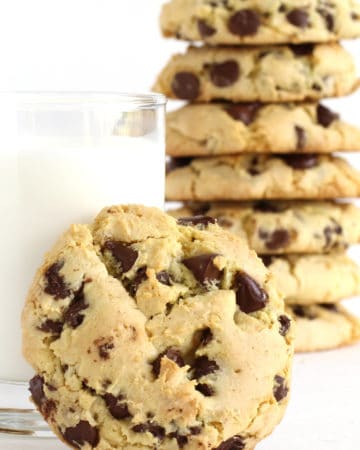 chocolate chip cake mix cookies filled with semi-sweet chocolate chips