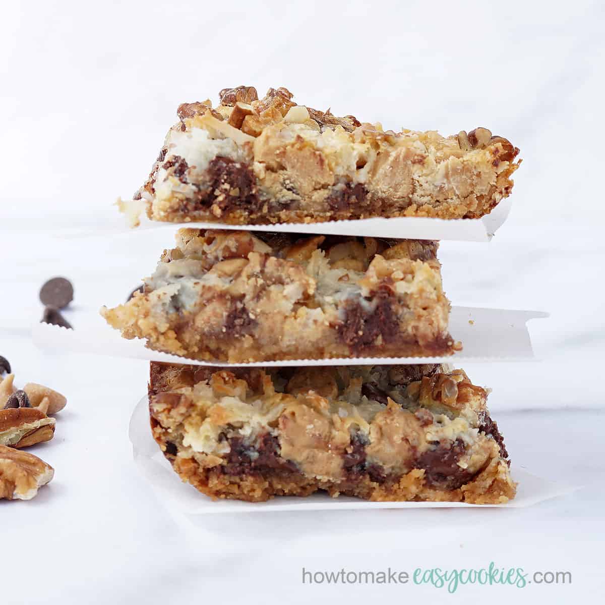 stack of 7 layer Hello Dolly bars 