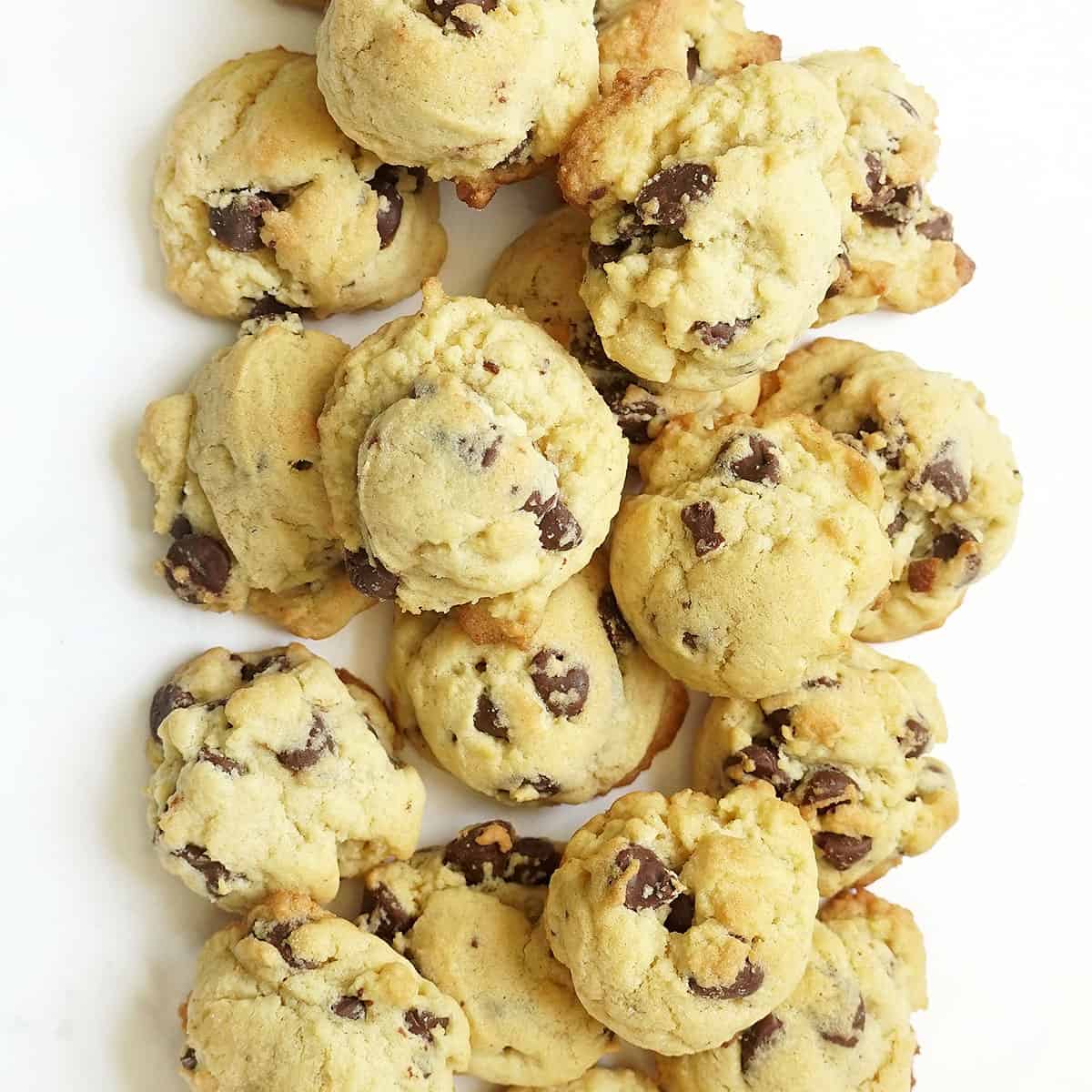 piled chocolate chip pudding cookies