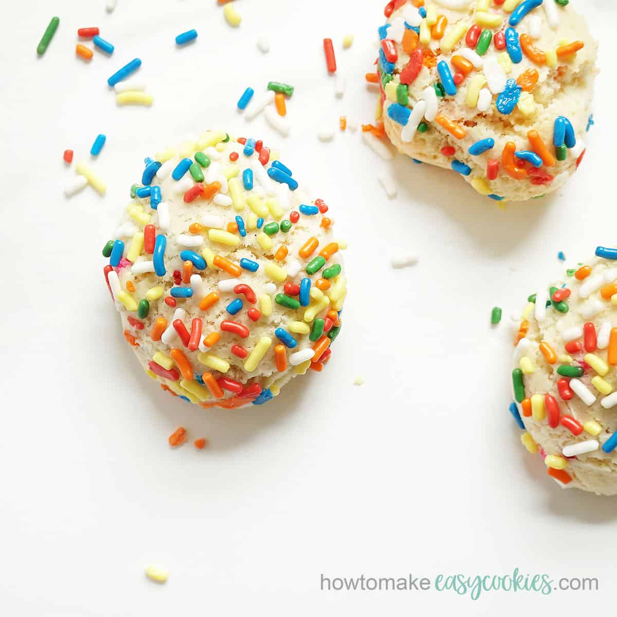 funfetti cake mix cookies loaded with sprinkls
