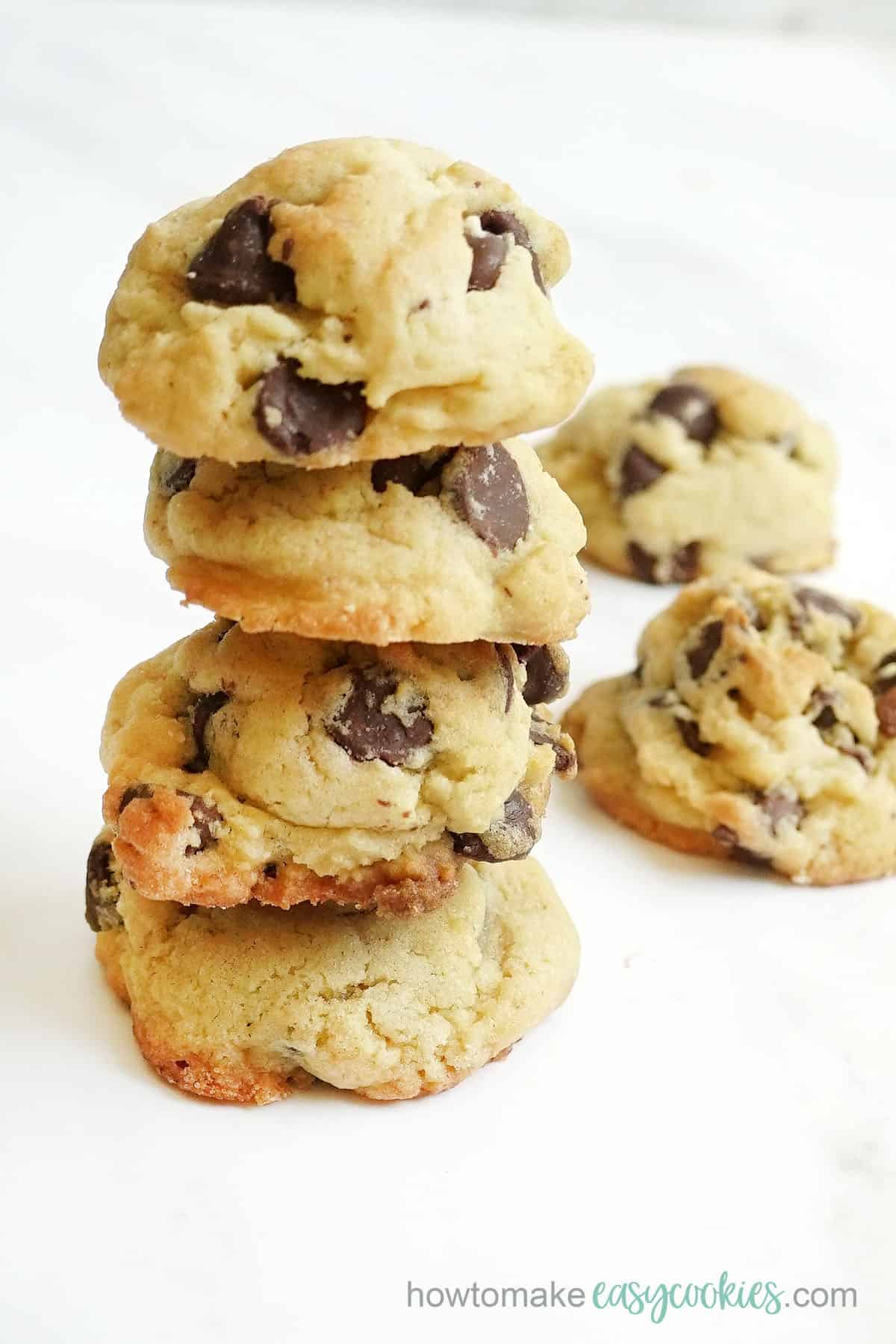stack of chocolate chip cookies with vanilla pudding mix