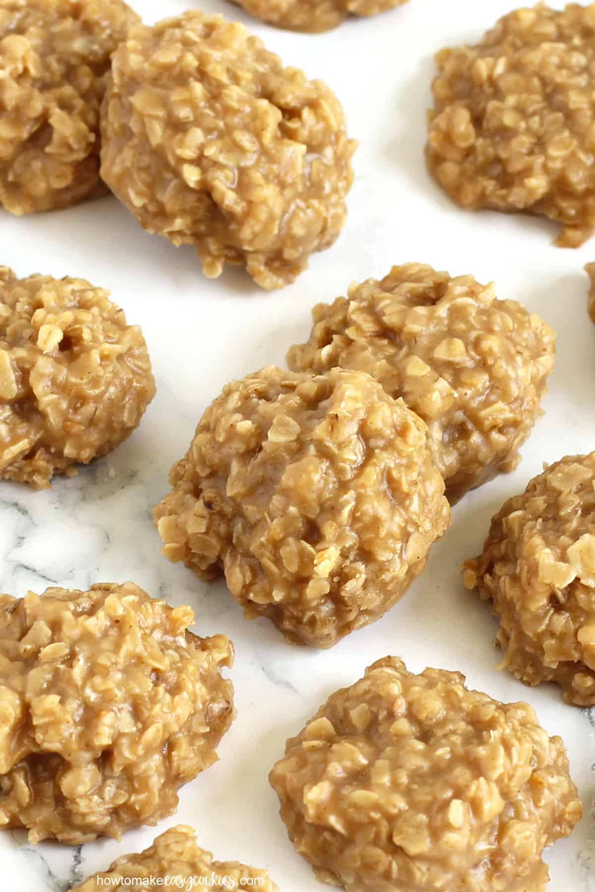 peanut butter no bake cookies filled with quick oats