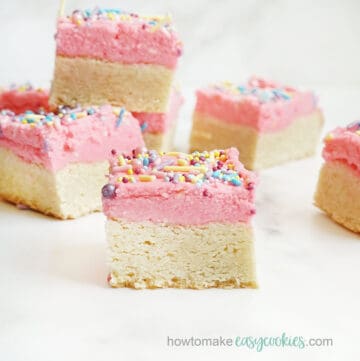 sugar cookie bars with buttercream frosted