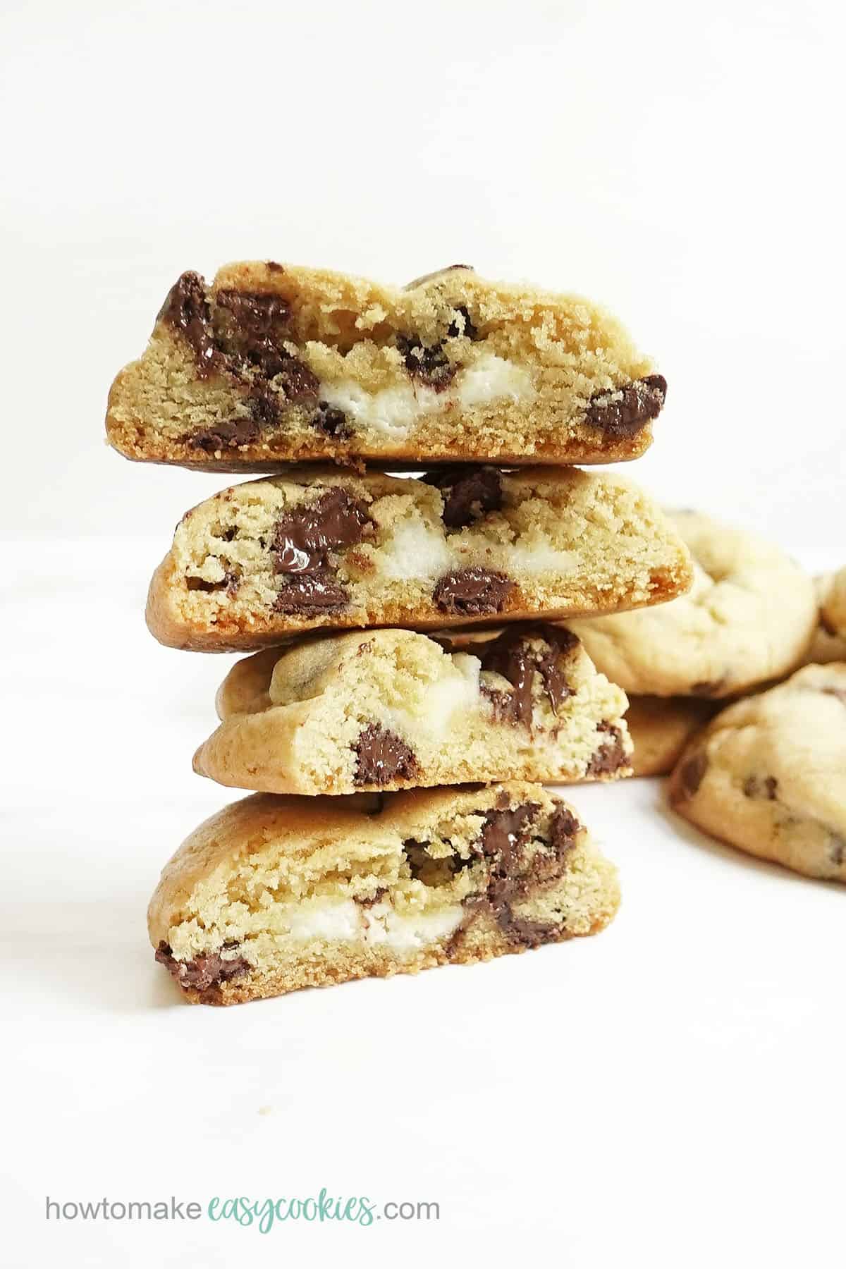 chocolate chip cookies stuffed with cheesecake