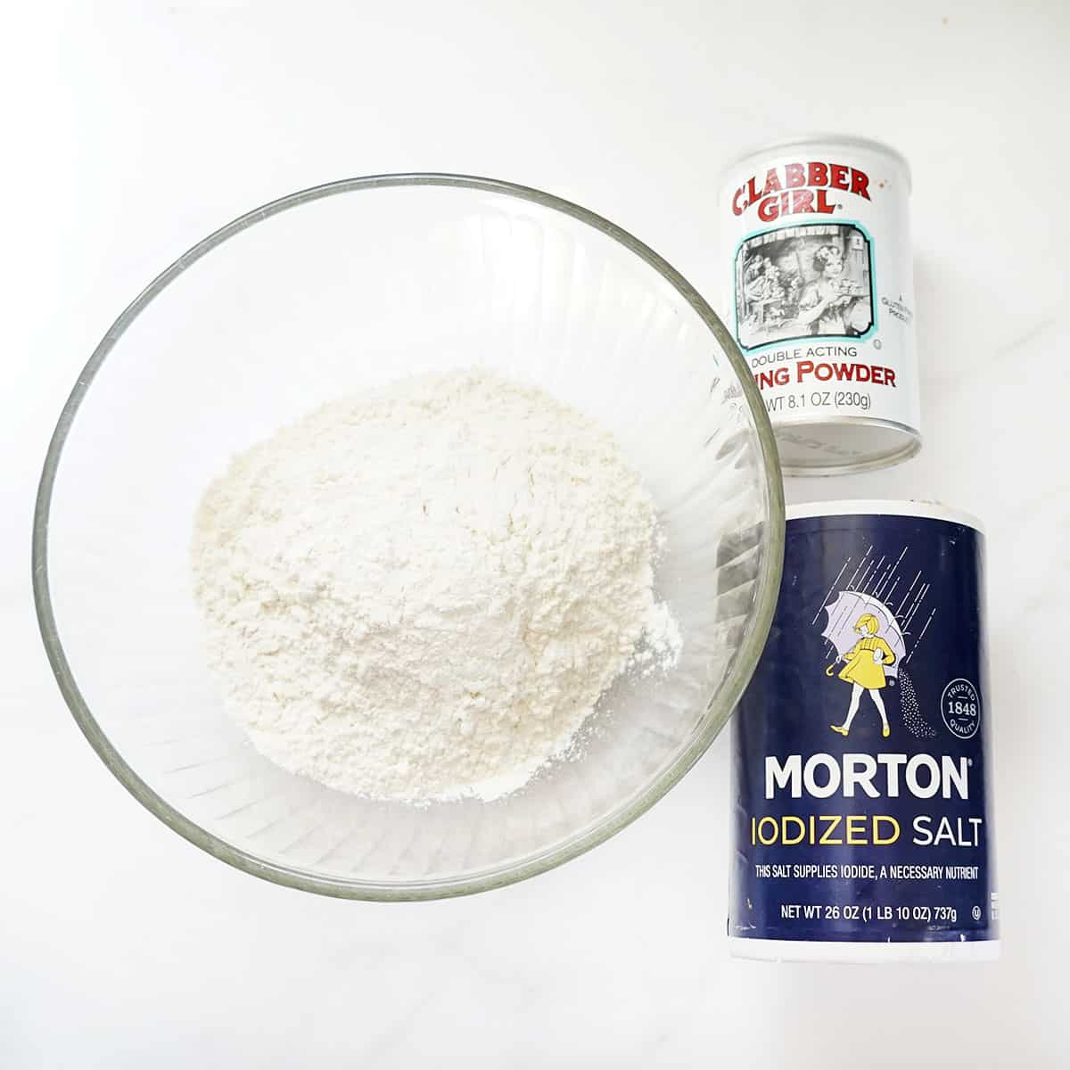 ingredients flour, salt, and baking powder