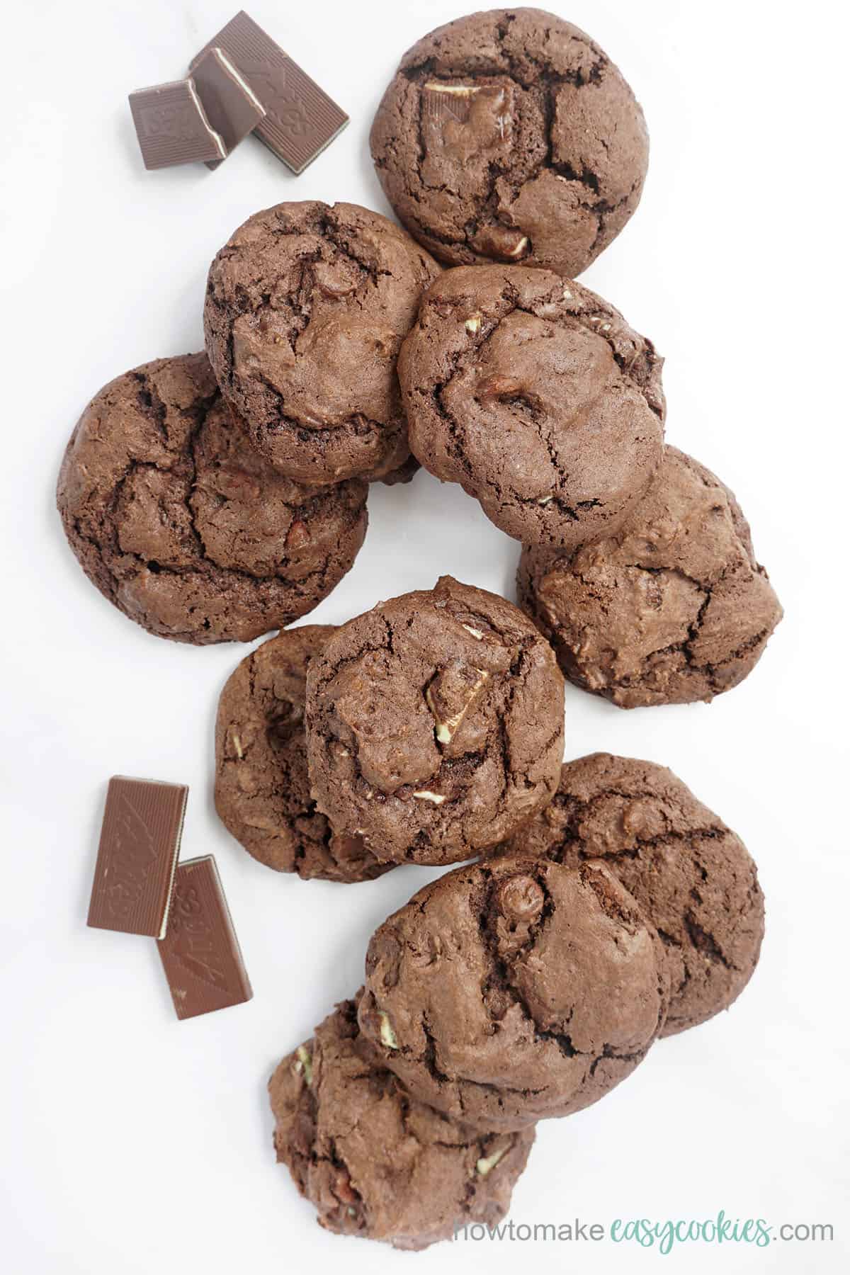 Andes mint cookies with chocolate cake mix
