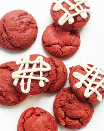 red velvet cake mix cookies with cream cheese frosting