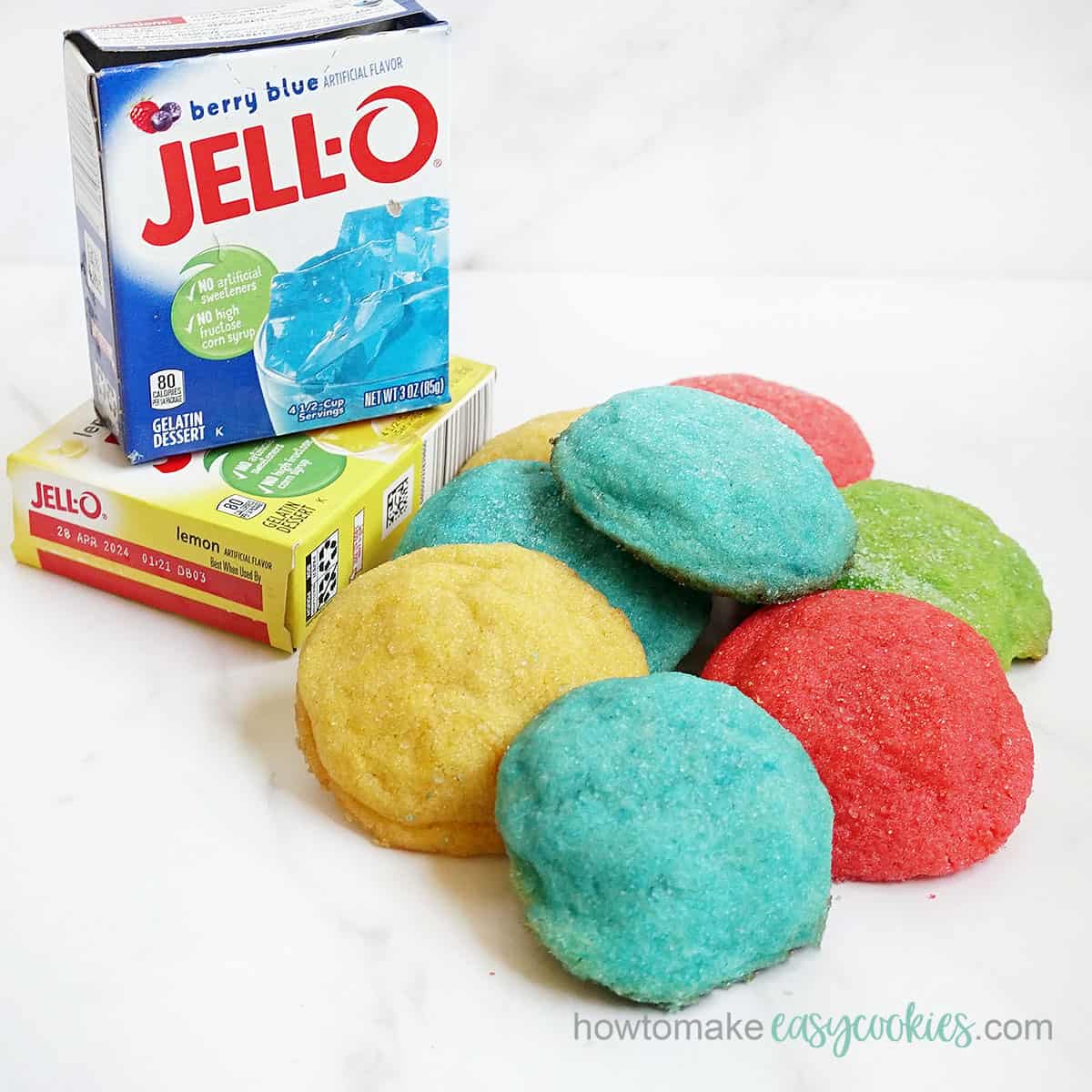 box of Jello with rainbow cookies