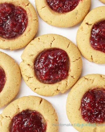 peanut butter cookies filled with raspberry jam