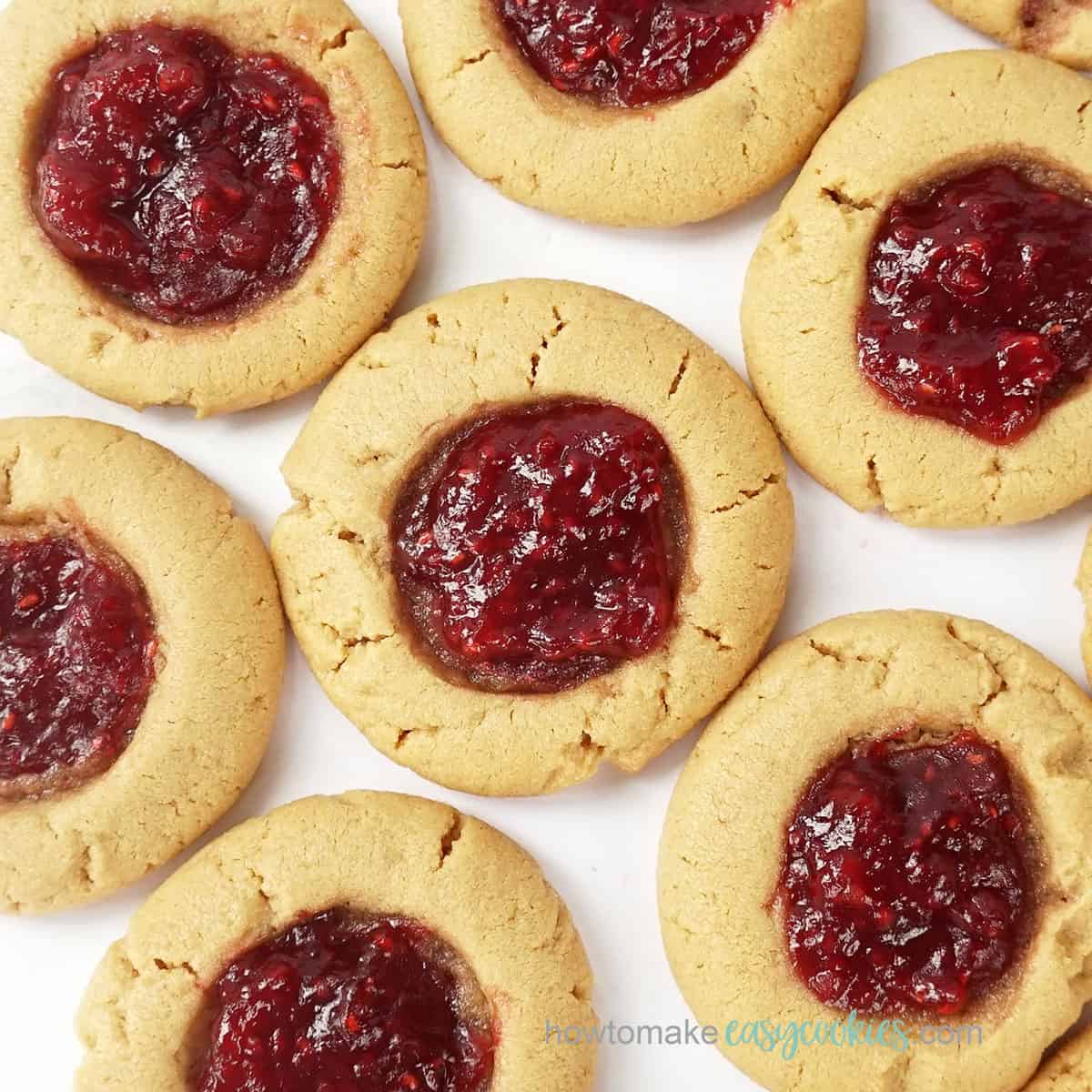 peanut butter cookies filled with raspberry jam