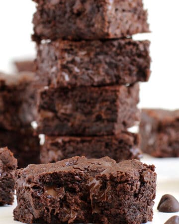 double chocolate cookie bars filled with gooey chocolate chips