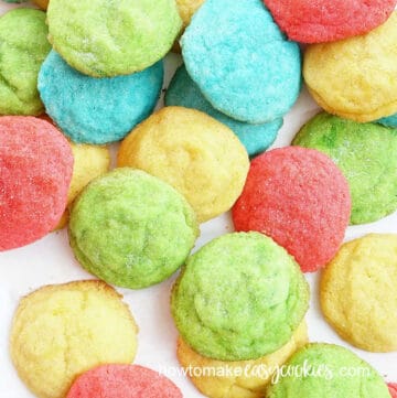 rainbow sugar cookies made with Jello