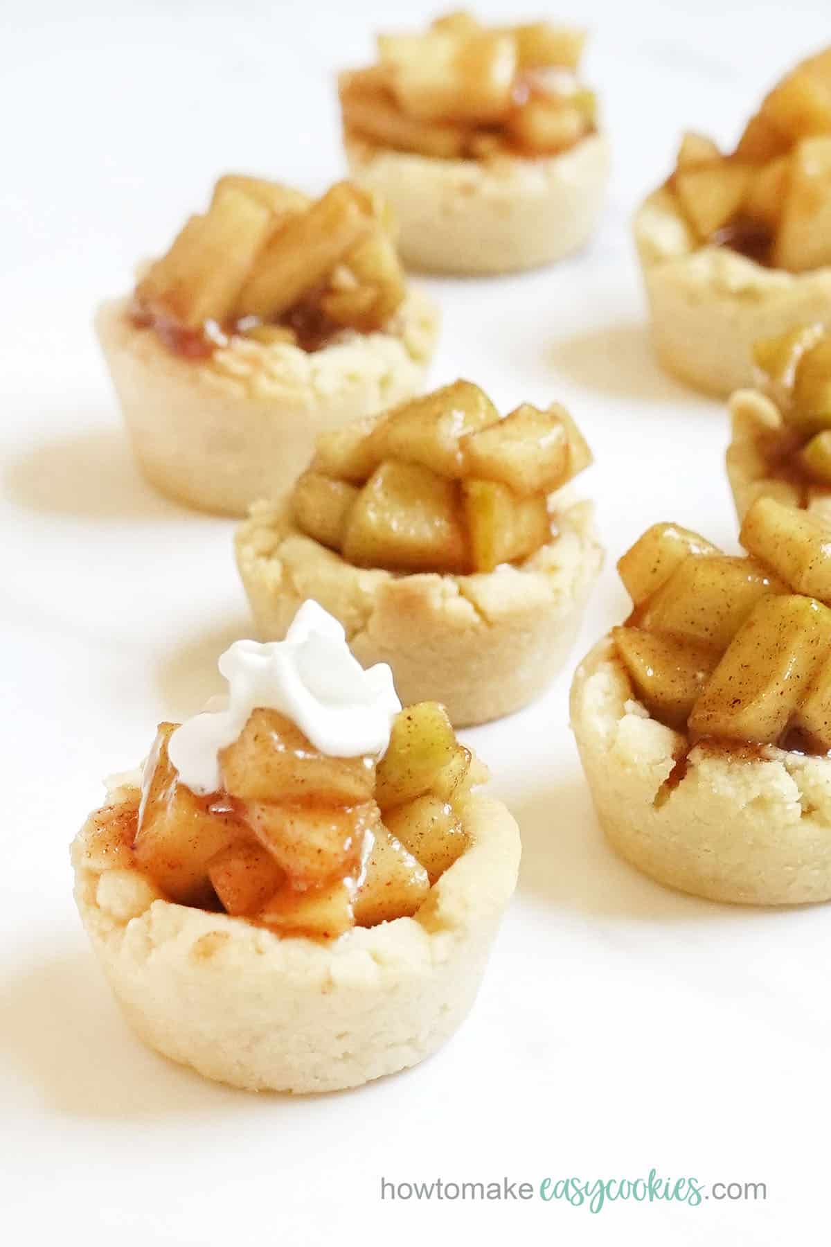cookie cups with homemade apple pie filling