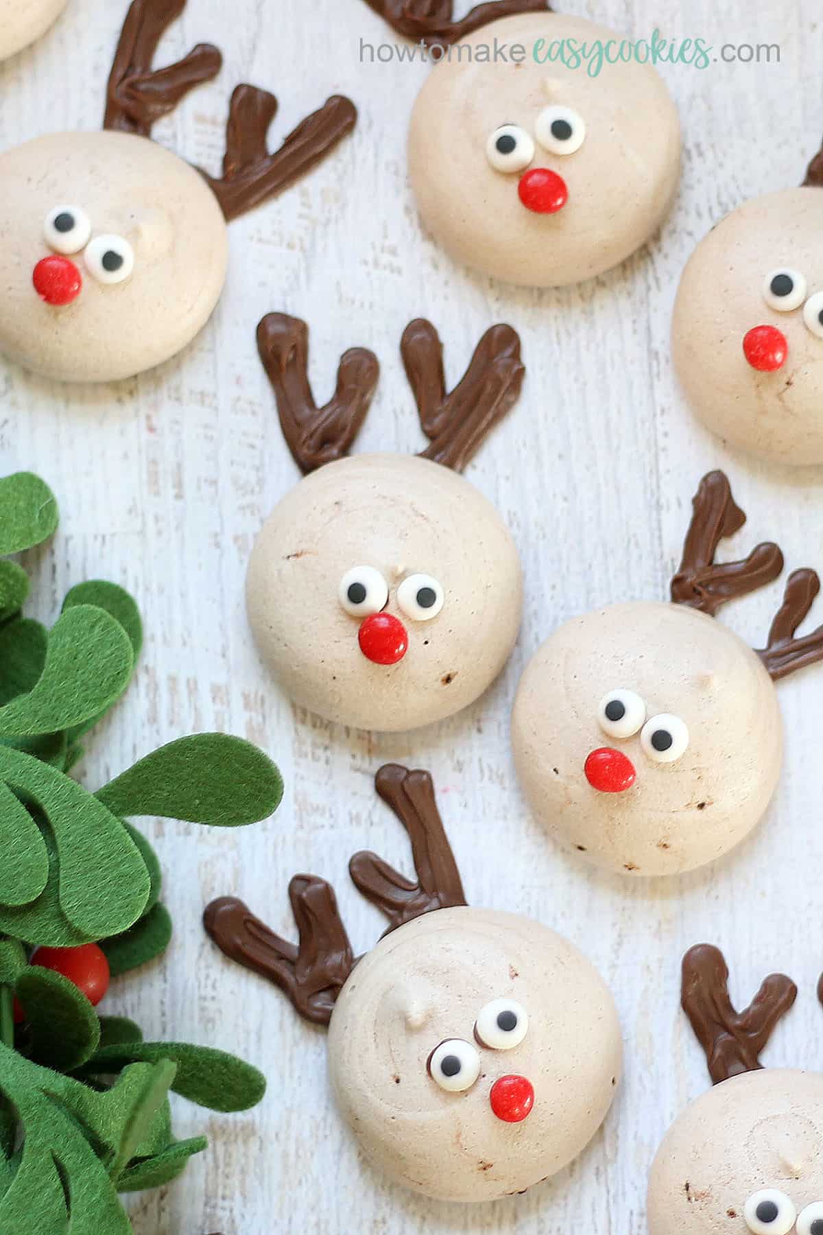Rudolph meringue cookies for Christmas