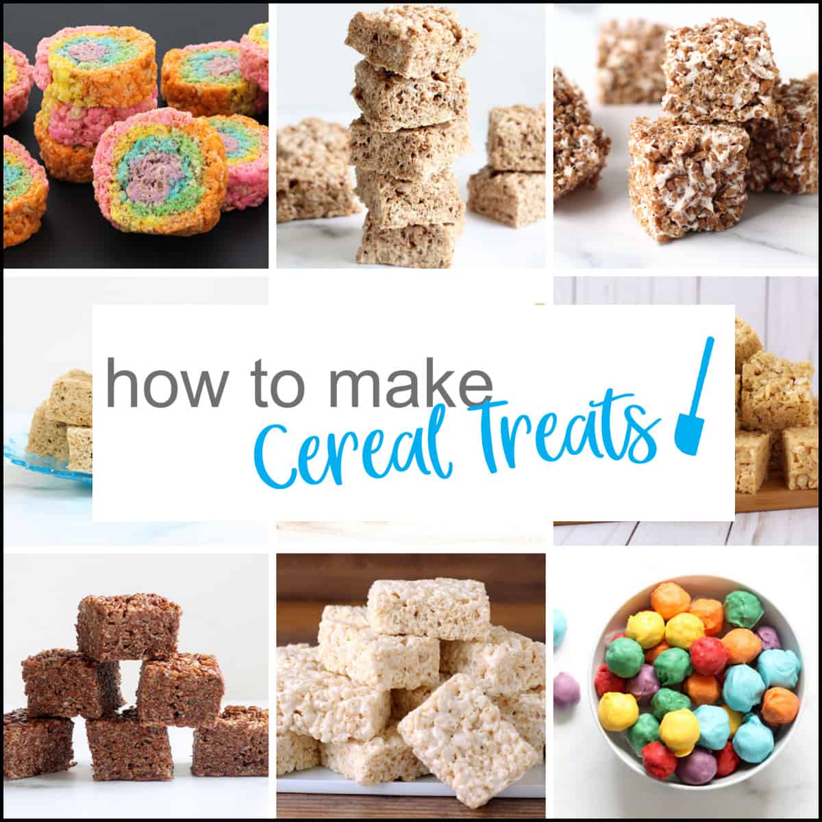 How to make cereal treats collage of homemade Rice Krispie Treats