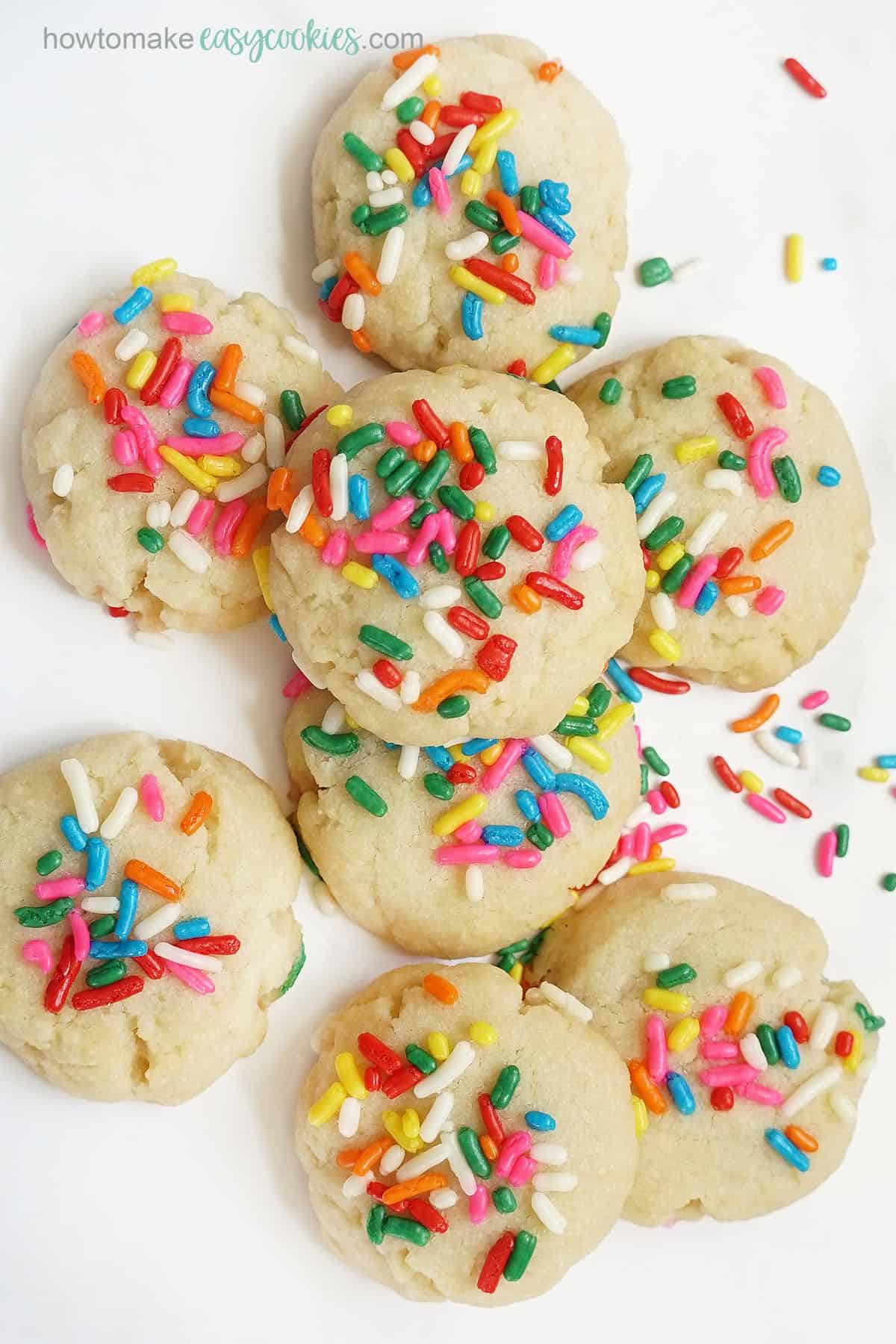 3 ingredient sugar cookies with sprinkles 