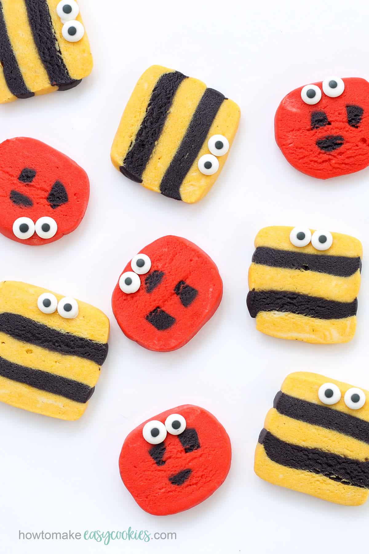 bumble bee and ladybug slice and bake cookies 