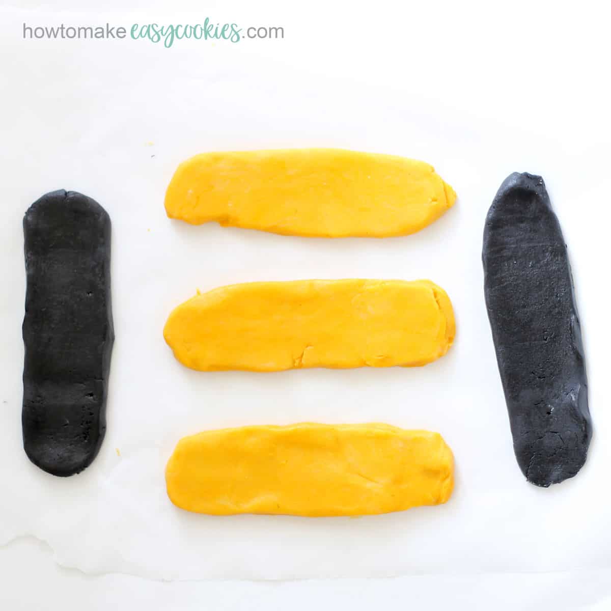 yellow and black cookie dough