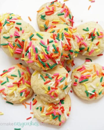 easy white cake mix cookies with sprinkles