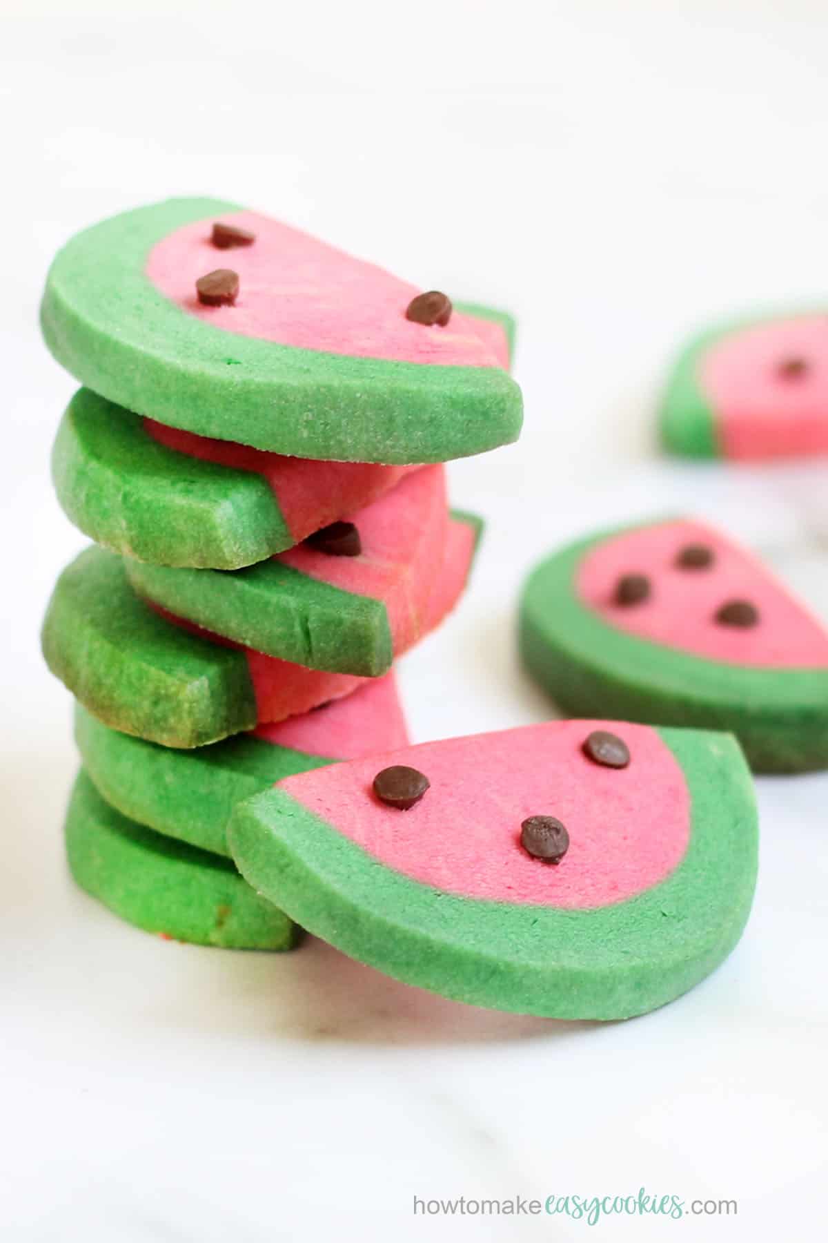 slice and bake watermelon cookies for summer 