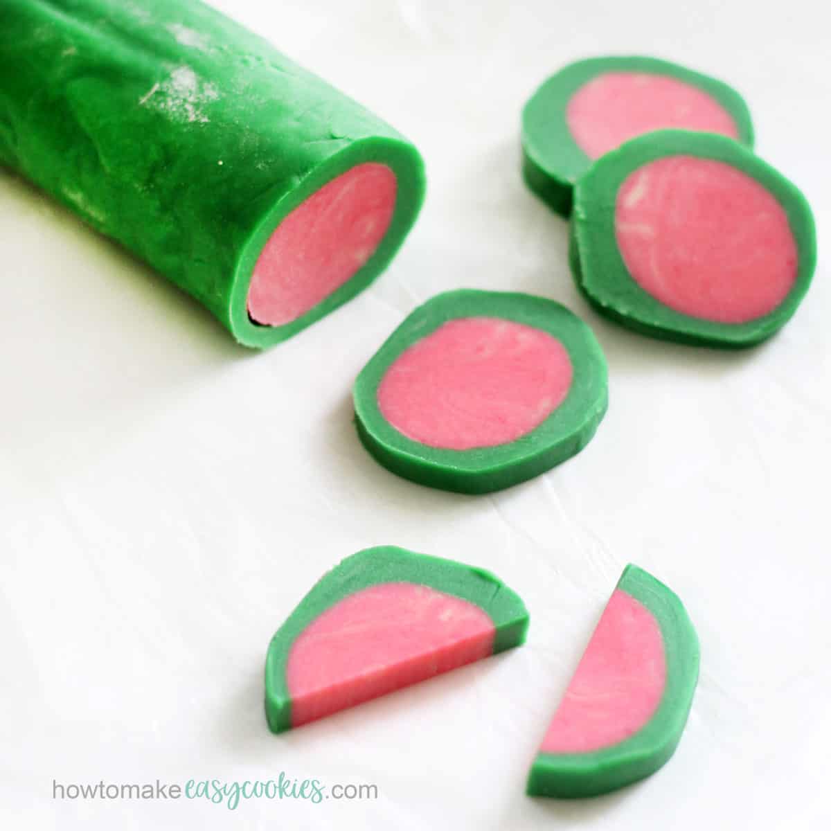 watermelon cookies refrigerated cookie dough log