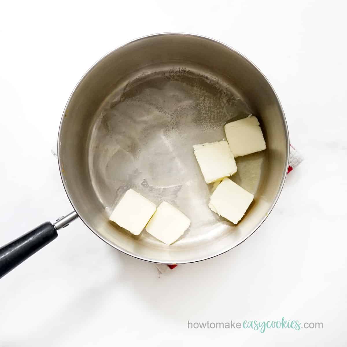melting butter in saucepan